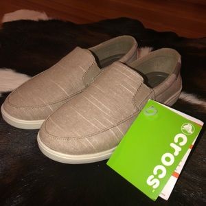 Khaki Crocs Slip-ons